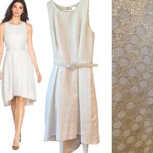 NWOT White House Black Market Sleeveless Jacquard Fit-And-Flare Dress Size 00